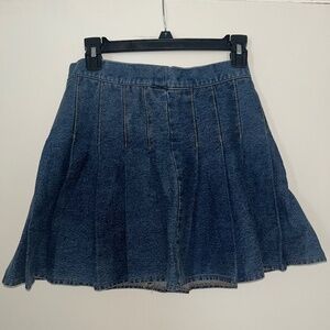 Jean pleated skirt